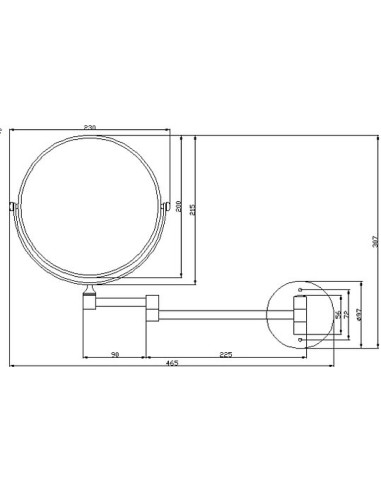 Nofer kosmētiskais spogulis Brass 08009.2.B