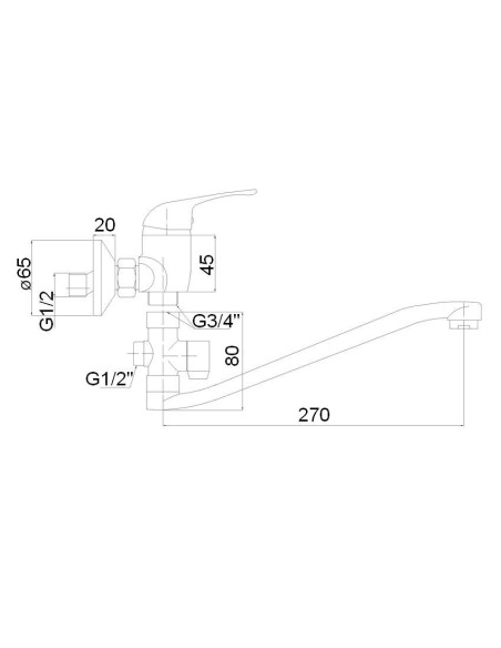 Vannas krāns (300) ar komplektu MG-3236, URANS Vannas krāns (300) ar komplektu MG-3236, URANS