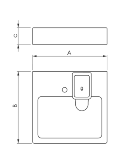Sink for installation above the washing machine, WBX 101 60x60x11cm - 4 Sink for installation above the washing machine, WBX 101 60x60x11cm - 4