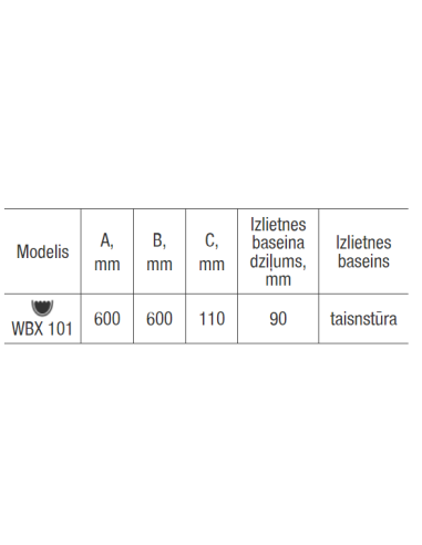 Sink for installation above the washing machine, WBX 101 60x60x11cm - 5