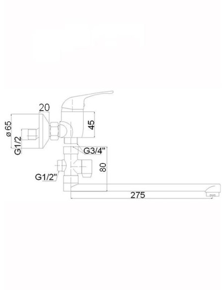 Vannas krāns (300) ar komplektu MG-3234, SATO Vannas krāns (300) ar komplektu MG-3234, SATO