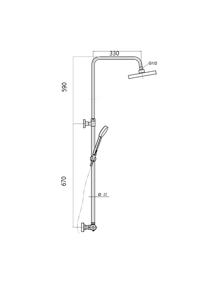 Dušas krāns-termostats ar kompl.MG2290, AMATA - 5 Dušas krāns-termostats ar kompl.MG2290, AMATA - 5