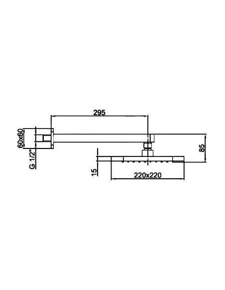 Webert augšējā duša Comfort AC0843015 metal
