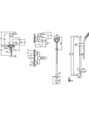 VitrA dušas komplekts Minimax S A49153EXP - 17