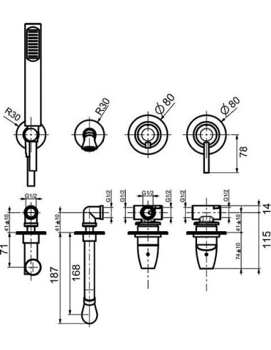 Webert dušas komplekts Opera moderna OE860312015