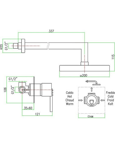 Fiore dušas komplekts XS Sky 85CR7516