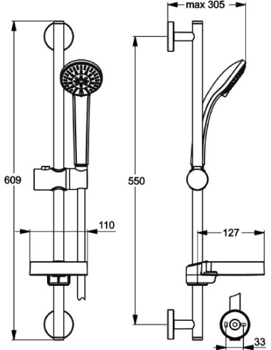 Ideal Standard dušas komplekts IdealRain B9503AA