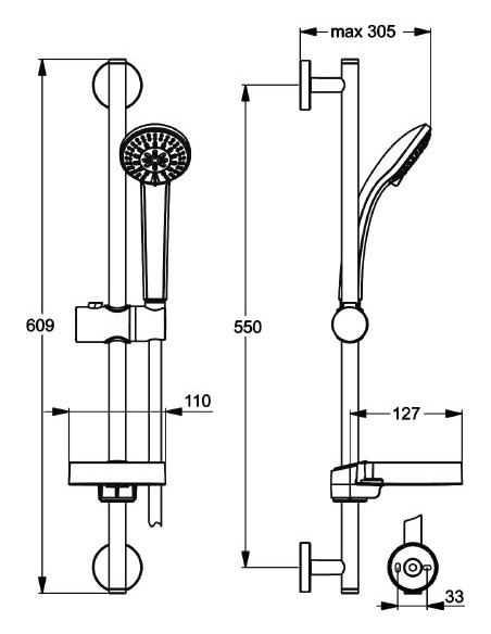 Ideal Standard dušas komplekts IdealRain B9503AA