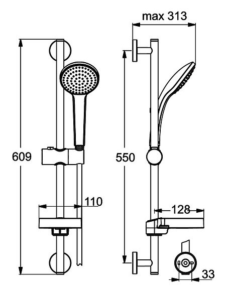 Ideal Standard dušas komplekts IdealRain B9412AA