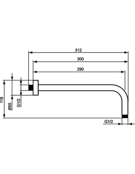 Ideal Standard kronšteins augšējai dušai IdealRain B9444AA
