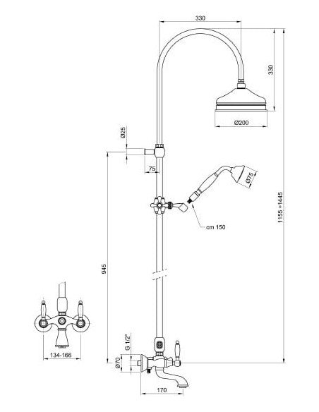 Webert dušas komplekts Dorian DO721208065