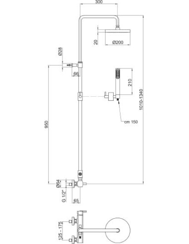 Webert dušas komplekts Azeta AZ870105015PVC