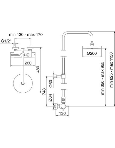 Treemme dušas komplekts Vela 5854.CC.OLD