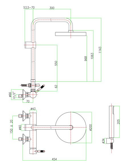 Fiore dušas komplekts Xenon 44CR5168