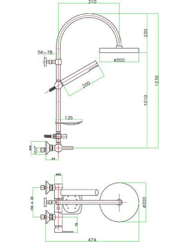 Fiore dušas komplekts Katana 77CR7589