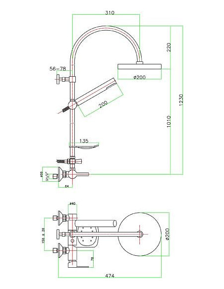 Fiore dušas komplekts Katana 77CR7589