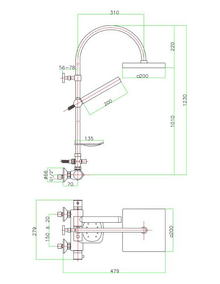 Fiore dušas komplekts X-Termo 31CR0983