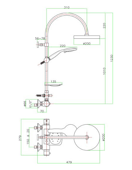Fiore dušas komplekts X-Termo 31CR0988