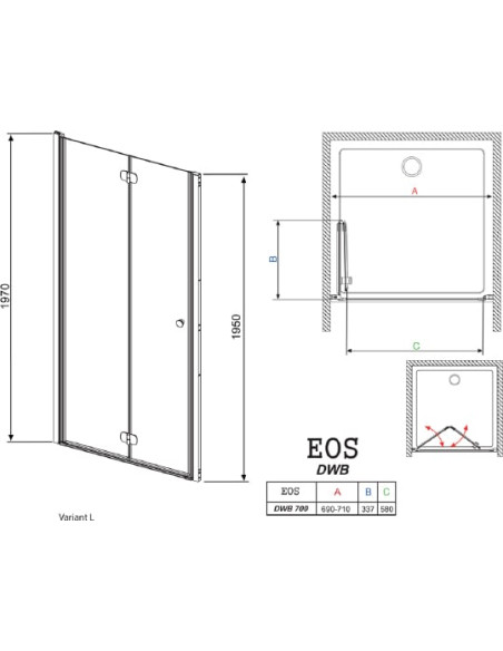 Radaway dušas durvis EOS DWB