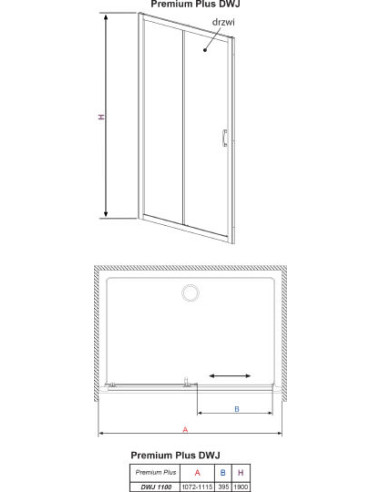 Radaway dušas durvis Premium Plus DWJ