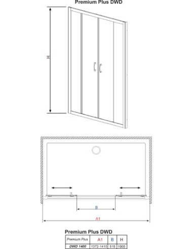 Radaway dušas durvis Premium Plus DWD
