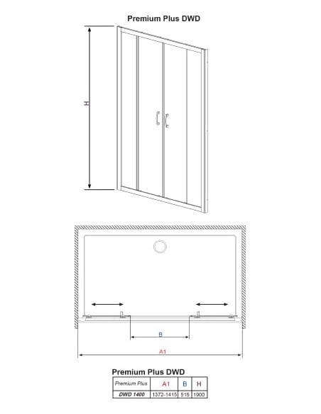 Radaway dušas durvis Premium Plus DWD