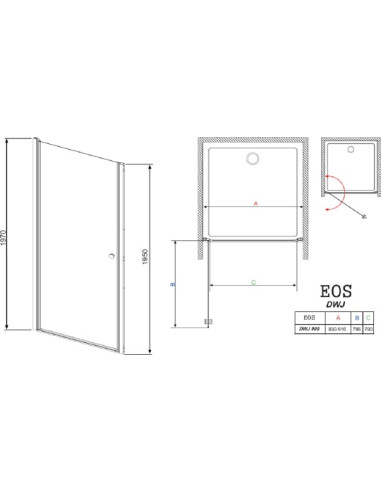 Radaway dušas durvis EOS DWJ