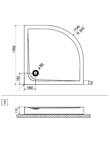 Excellent dušas paliktnis Sense Compact