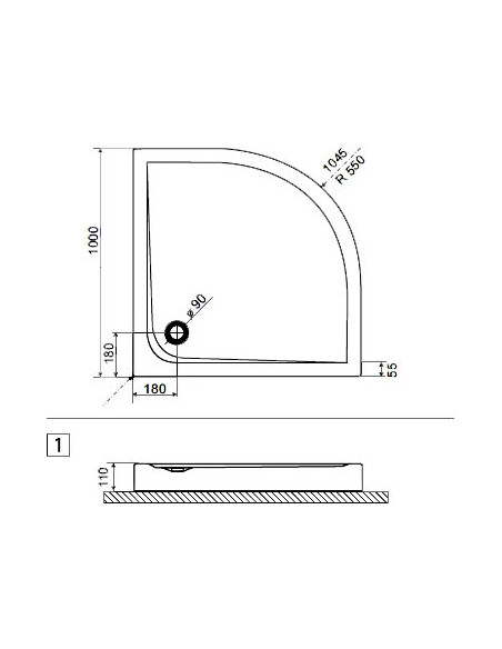 Excellent dušas paliktnis Sense Compact