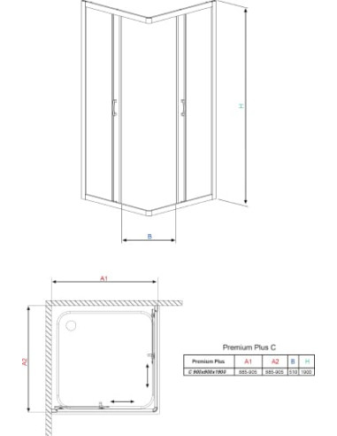 Radaway dušas stūris Premium Plus C