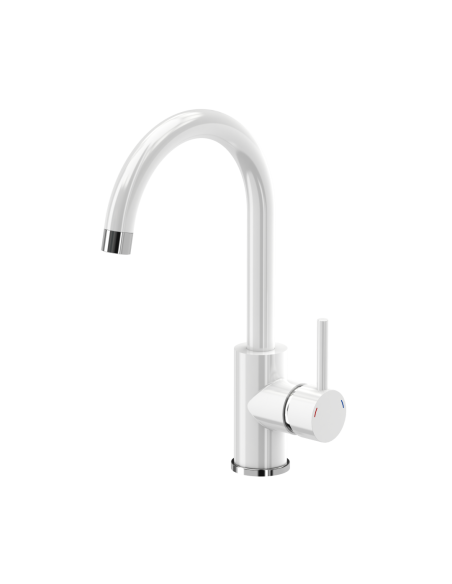 HUGH 111 Fusion GlassQ white with mixer tap Naomi, plug and manual siphon - 5