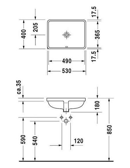 Duravit izlietne roku mazgāšanai Starck 3 0305490000
