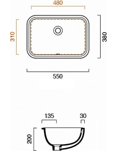 Catalano izlietne Sottopiano 55