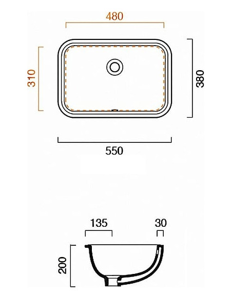 Catalano izlietne Sottopiano 55
