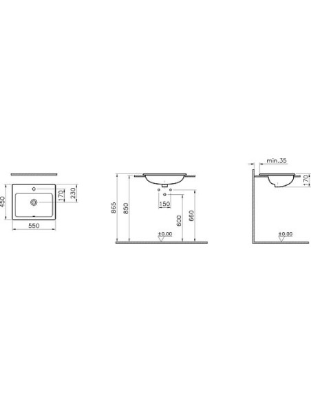 VitrA izlietne S20 5465B003 - 6