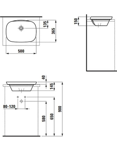 Laufen izlietne Ino 8.1730.2.000.109.1 - 6