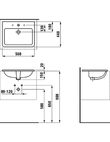 Laufen izlietne Pro S 8.1896.3.000.104.1 - 6