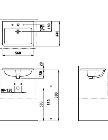 Laufen izlietne Pro S 8.1896.3.000.104.1 - 6