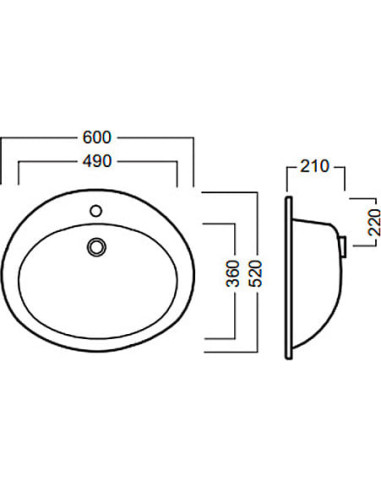 Hatria izlietne Ovaline