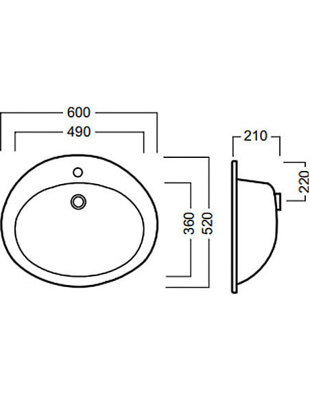 Hatria izlietne Ovaline