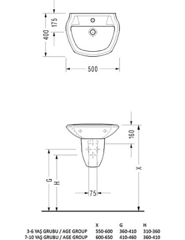 Serel izlietne For children 8701DOGR