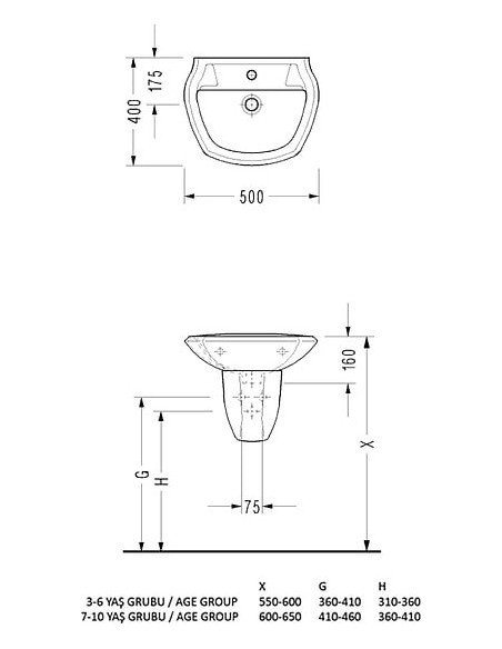 Serel izlietne For children 8701DOGR