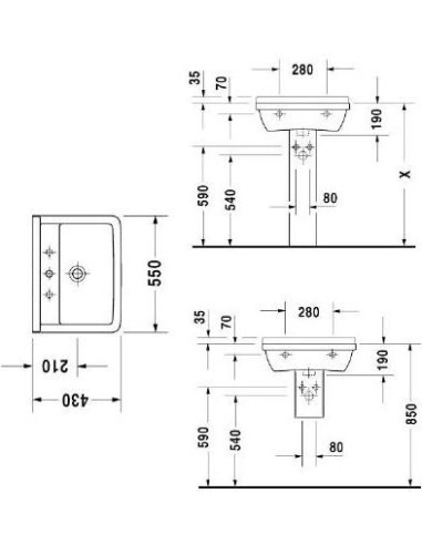 Duravit izlietne Starck 3 0300550000