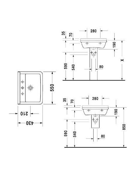 Duravit izlietne Starck 3 0300550000