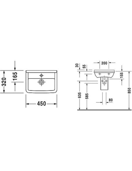 Duravit izlietne roku mazgāšanai Starck 3 0750450000