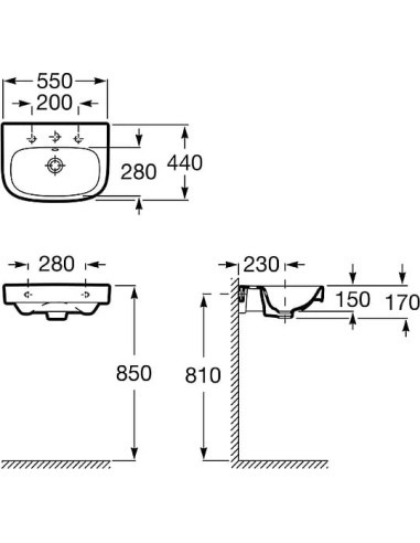 Roca izlietne Debba 55x44