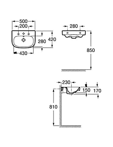 Roca izlietne Debba 50x42