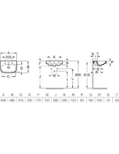 Roca izlietne Debba 60x48