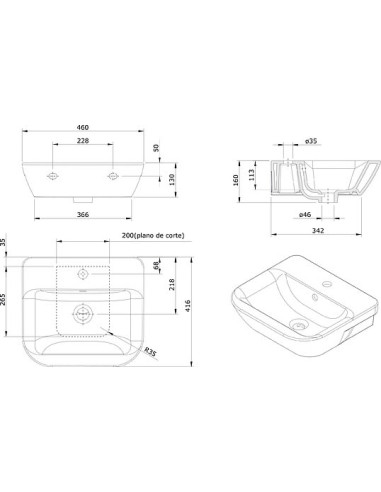 Sanindusa izlietne roku mazgāšanai Look 134310