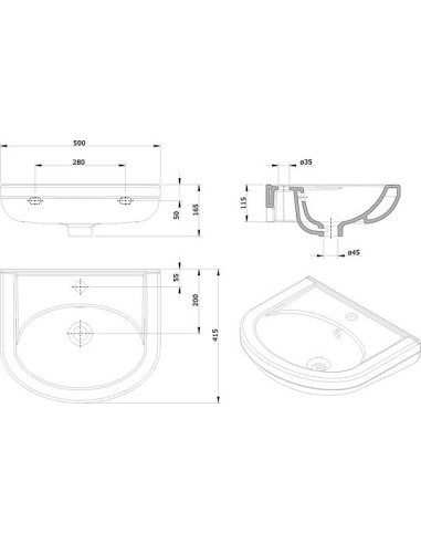 Sanindusa izlietne Cetus Basic 135300